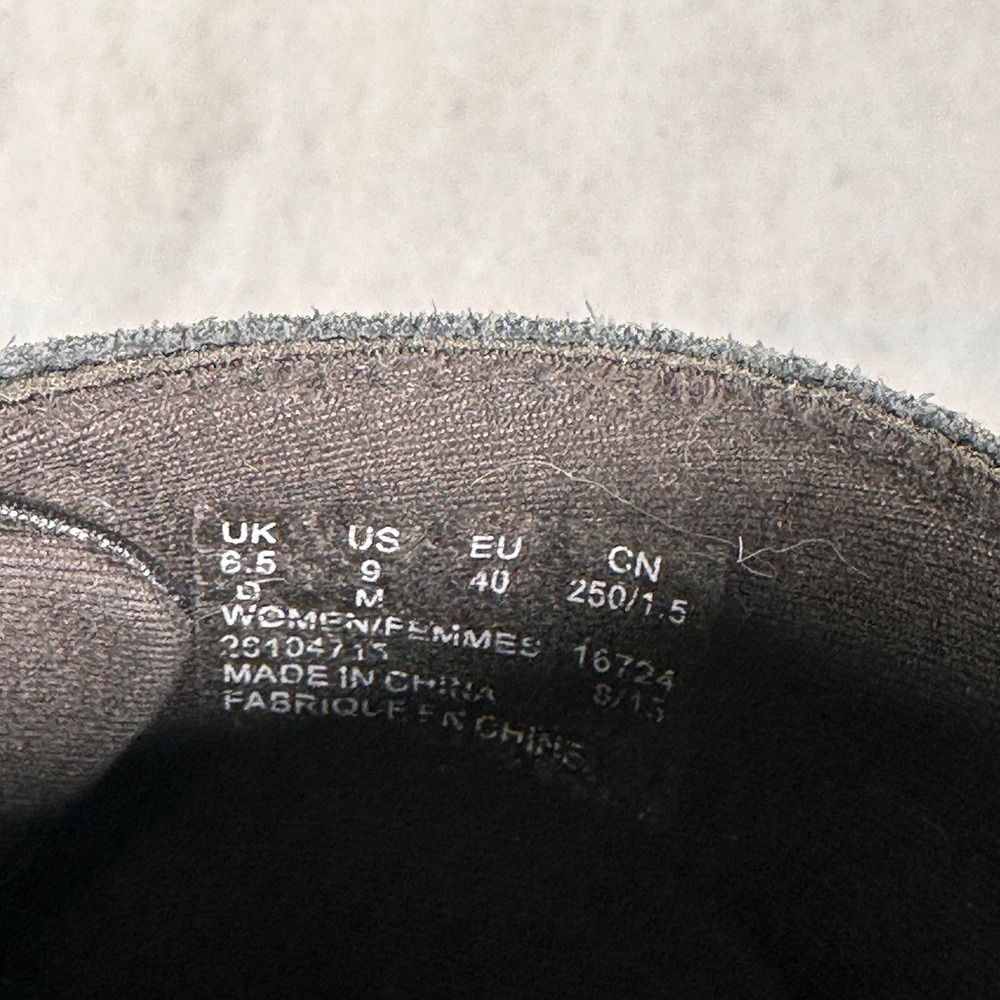 Clarks Lace Up Ankle Boots Womens 9 Black Good Leather Suede Cap Toe 26104713 - Picture 10 of 13